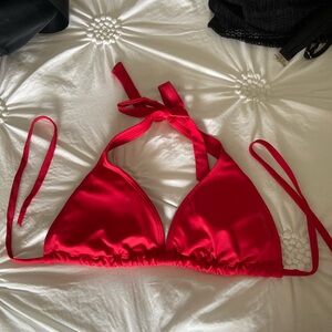 Red bathing suit top